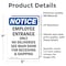 Signmission Employee Entrance Only No Deliveries OSHA Notice Sign, Vinyl Decal, 5in W x 7in L, 2PK OS-2PACK-NS-D-57-V-11946 - alternate 5